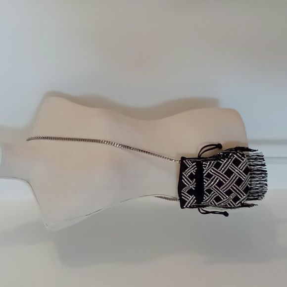 Les Petits Joueurs Crystal Beaded Sac With Removable Chain Satin/Leather - Picture 9 of 12